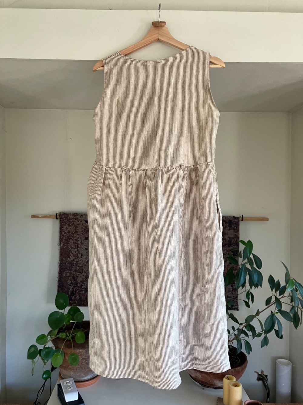 Pyne and Smith Dress No. 24 in potters stripe. Size SMALL. - Picture 2 of 6